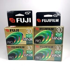 Lot of 4 Fujifilm VHS-C 30 Min Pro Premium High Grade Camcorder Tapes Sealed